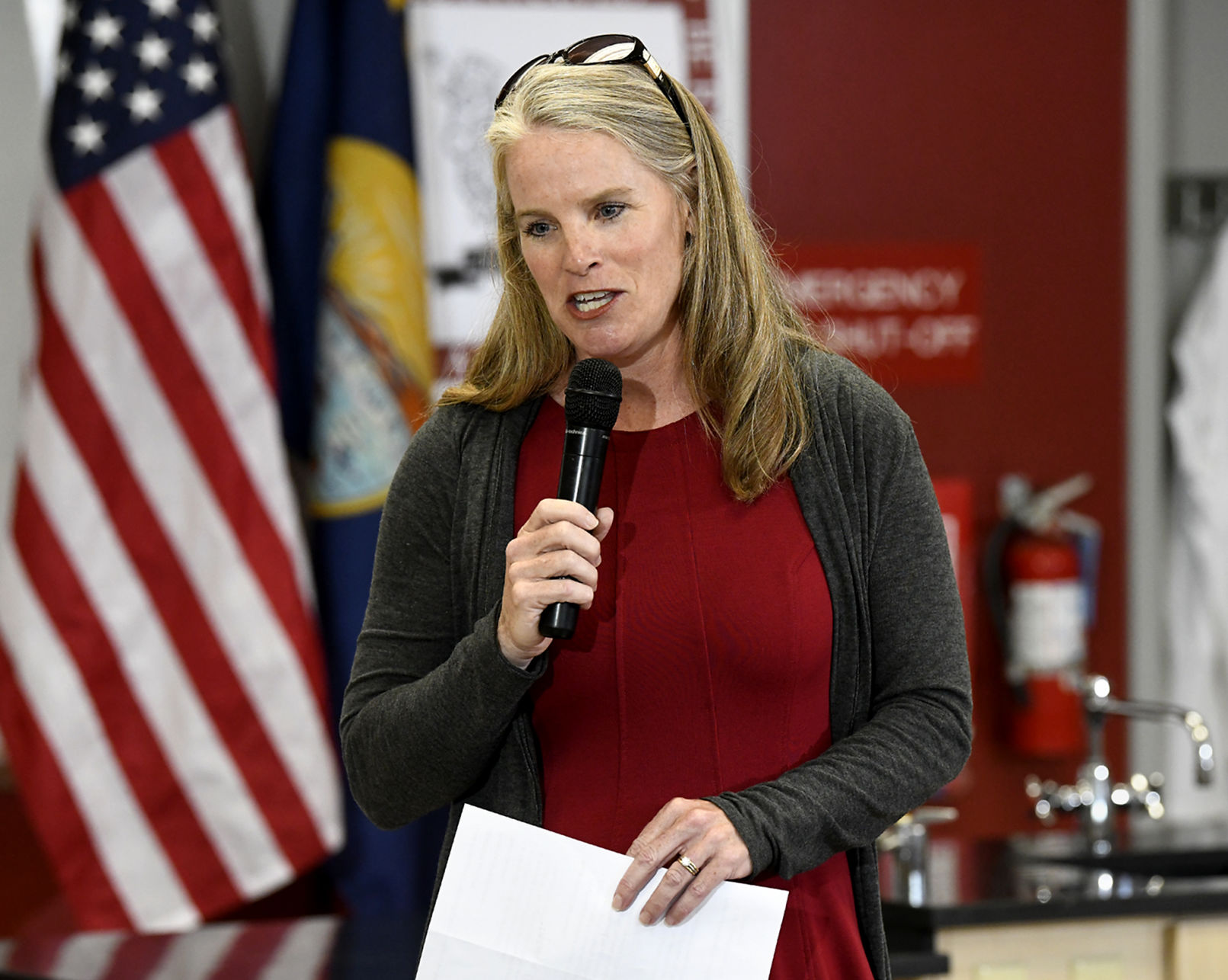 Lisa Bullock talks at Helena High